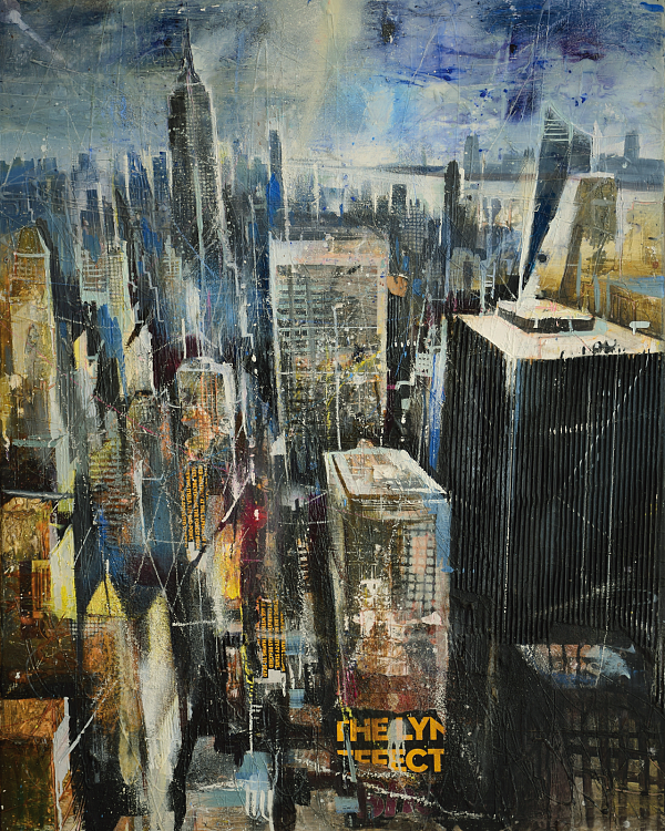 Bernhard Vogel "Looking downtown" Mixed media 100 x 80 cm