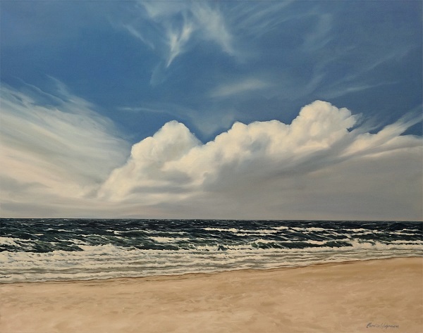 Carolin Wehrmann "Strandpromenade" Öllasur auf Leinwand 100 x 125 cm