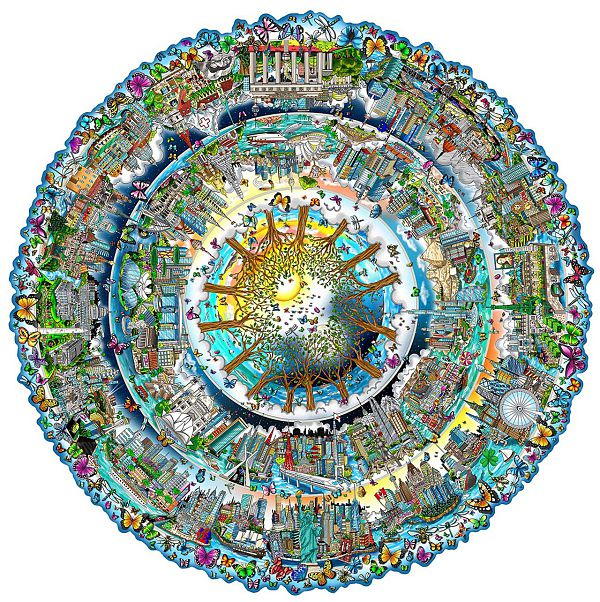 Charles Fazzino "One world.. The circle of life (DX)" 102 x 102 cm