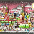 Charles Fazzino "Dasvidanya Moscow Circus" 3D-Siebdruck 55 x 70 cm