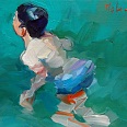 Claudio Malacarne "Aquatic" Öl auf Leinwand 20 x 30 cm