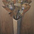 Josef Costazza "Vase mit Wiesenblumen" Öl auf Leinwand 70 x 60 cm