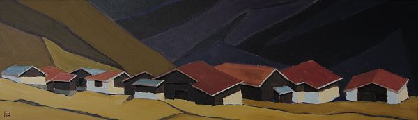 Johannes Maria Pittl - Schluppes Jaufental Südtirol - Acyrl auf Leinwand - 30 x 100 cm