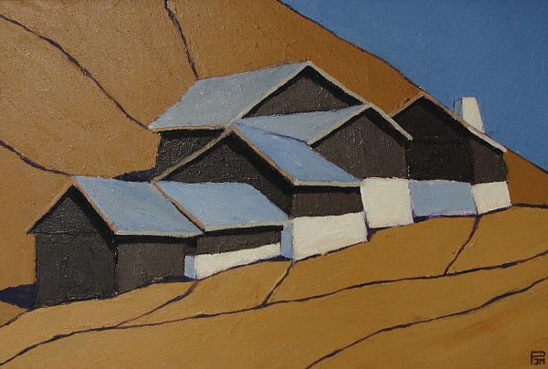 Johannes Maria Pitt - Ritzenried Pitztal - Acryl auf Leinwand - 40 x 60 cm