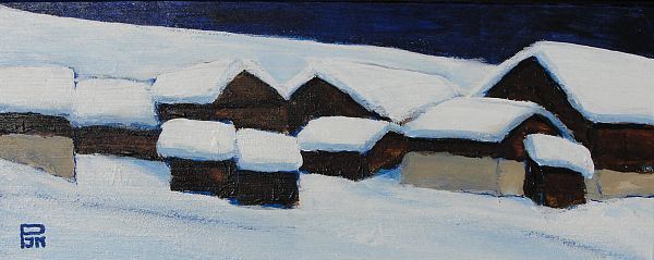 Johannes Maria Pittl - Falbeson Stubai - Acryl auf Leinwand - 10 x 25 cm