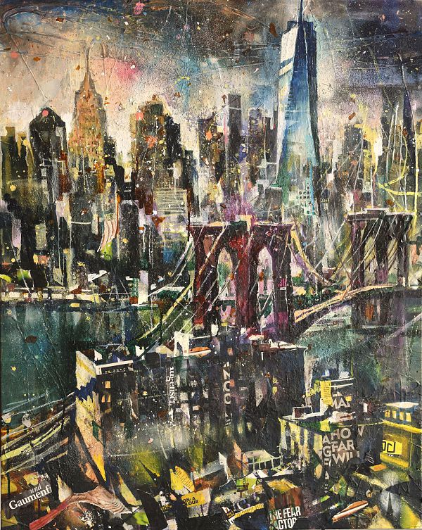 Bernhard Vogel "N.Y. Downtown from Brooklyn"