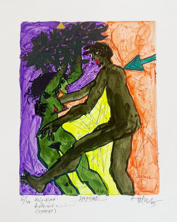Adi Holzer - Daphne I - Siebdruck handkoloriert