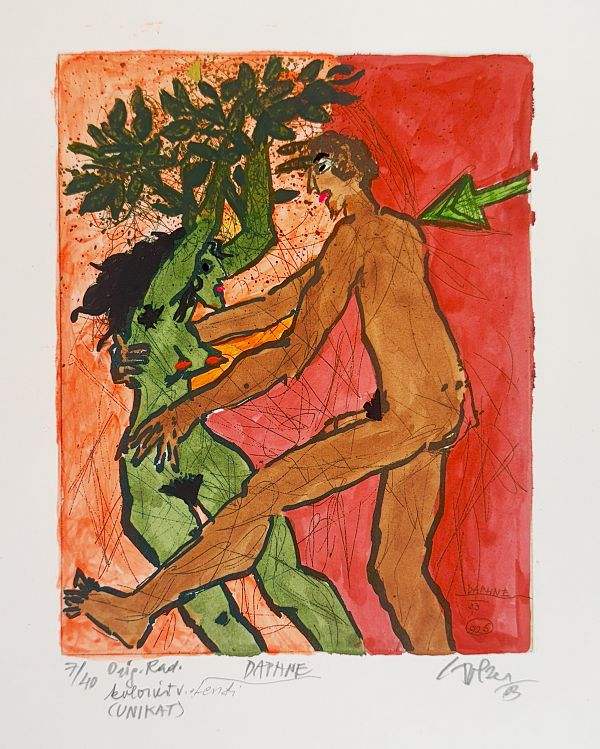 Adi Holzer - Daphne II - Siebdruck handkoloriert