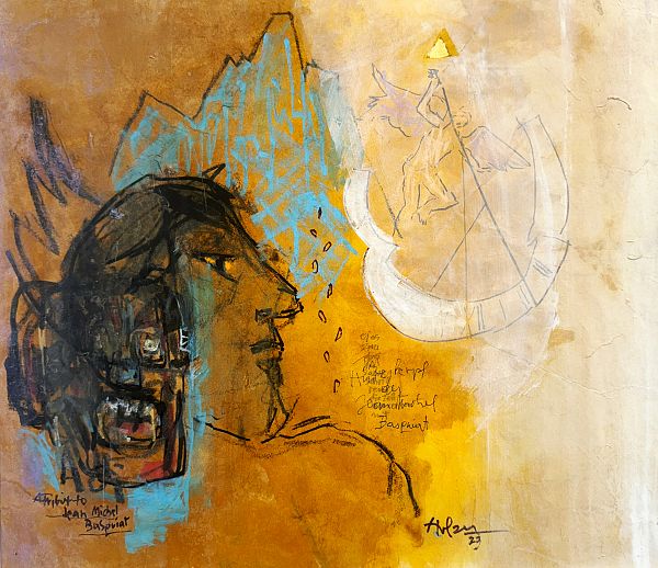 Adi Holzer - Tribute S. M. Basquiat - 38x44cm - Guache - Web