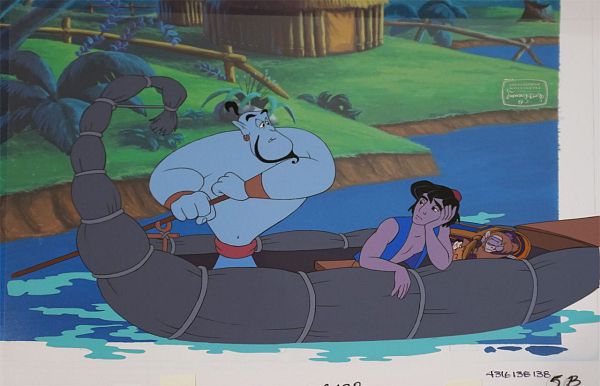 Disney TV Art "Aladdin and the Genie" Original Production Cel 27 x 35 cm