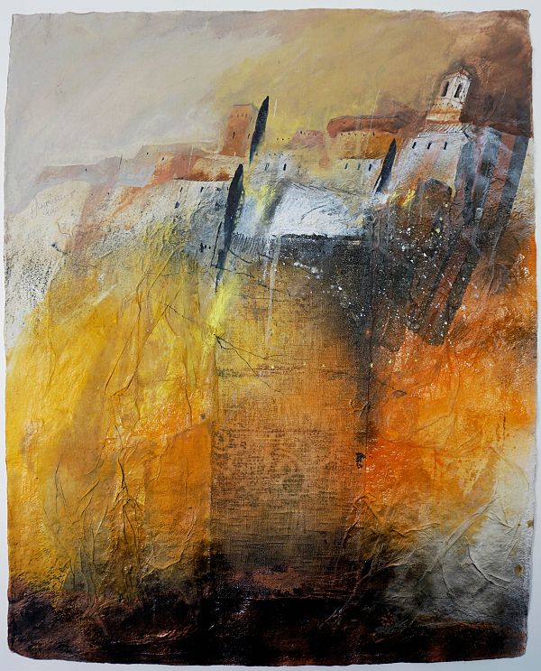 Almbauer, Südliche Landschaft, Mixed Media, 101x80cm