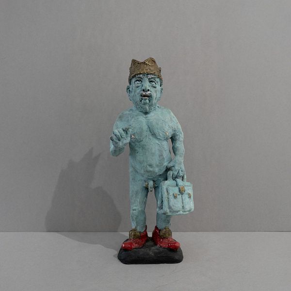 Angelika Littwin-Pieper "Ich bin dann mal kurz weg" - Bronzefigur - 12 x 15 x 40cm
