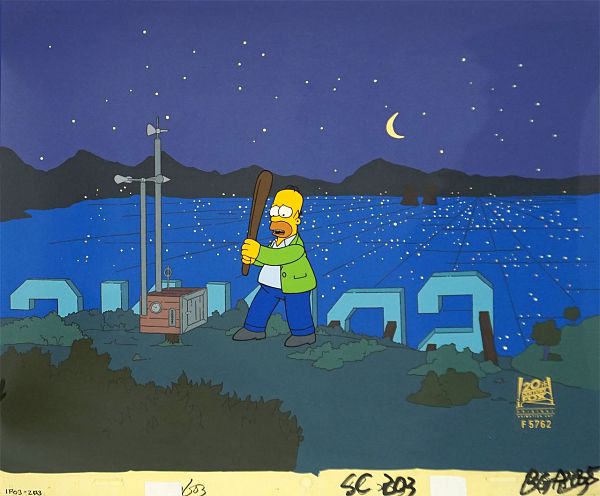 The Simpsons "Marge on the Lam-Homer by night" Original Production Cel 28 x 36 cm