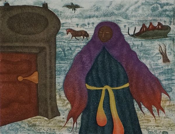 Arik Brauer, Mütter, Farbradierung