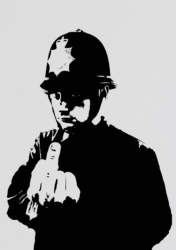 Banksy by The West Country Prince "Rude Copper" Siebdruck 75 x 59 cm