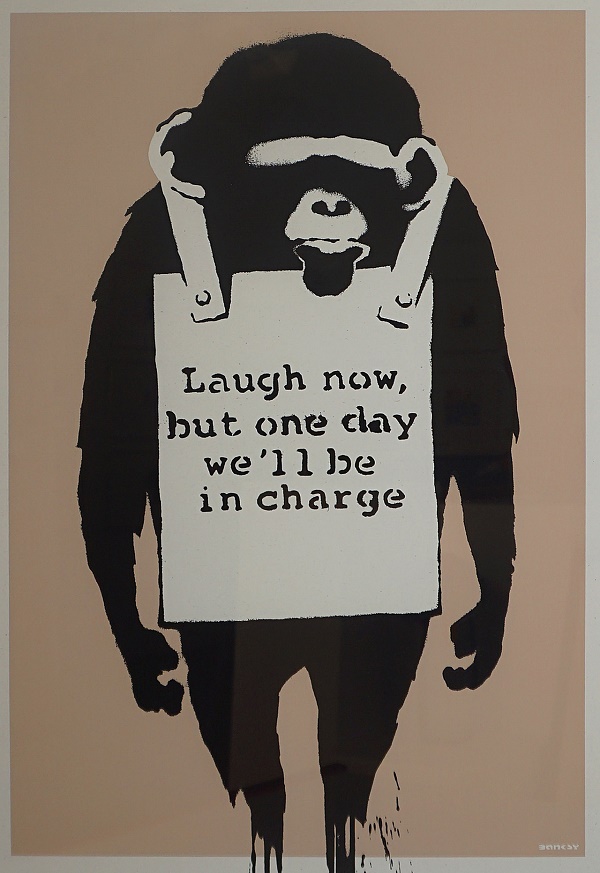 Banksy by The West Country Prince "Laugh now" Siebdruck 68 x 48 cm