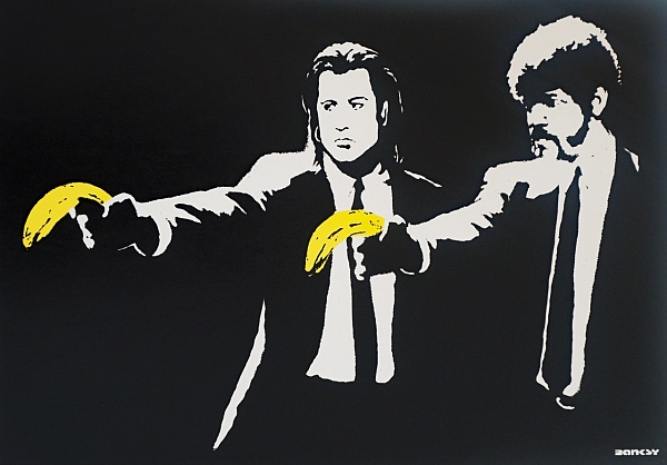 Banksy by The West Country Prince "Pulp Fiction" Siebdruck 50 x 70 cm