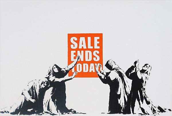 Banksy by The West Country Prince "Sale ends today" Siebdruck 50 x 70 cm