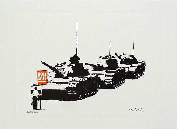 Bansky by Bac Art "Golf Sale" Lithografie 23 x 31 cm