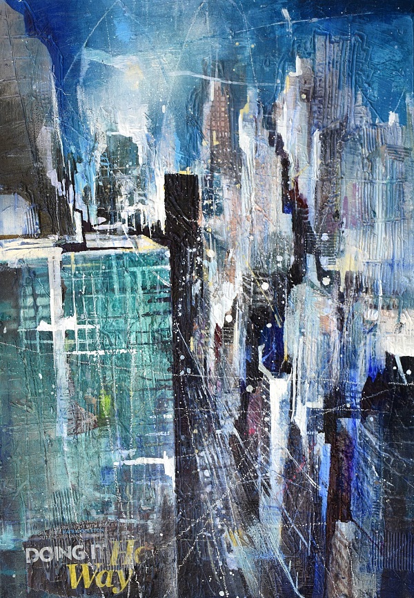 Bernhard Vogel "NY park avenue (doing it)" Mixed Media 70 x 50 cm