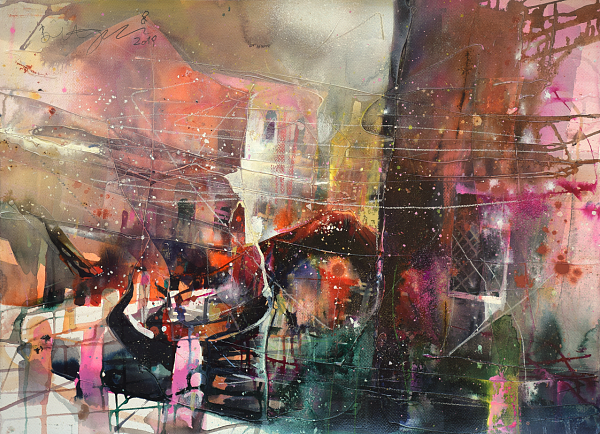 Bernhard Vogel "Rio Maddalena, Venedig" Aquarell 56 x 76 cm