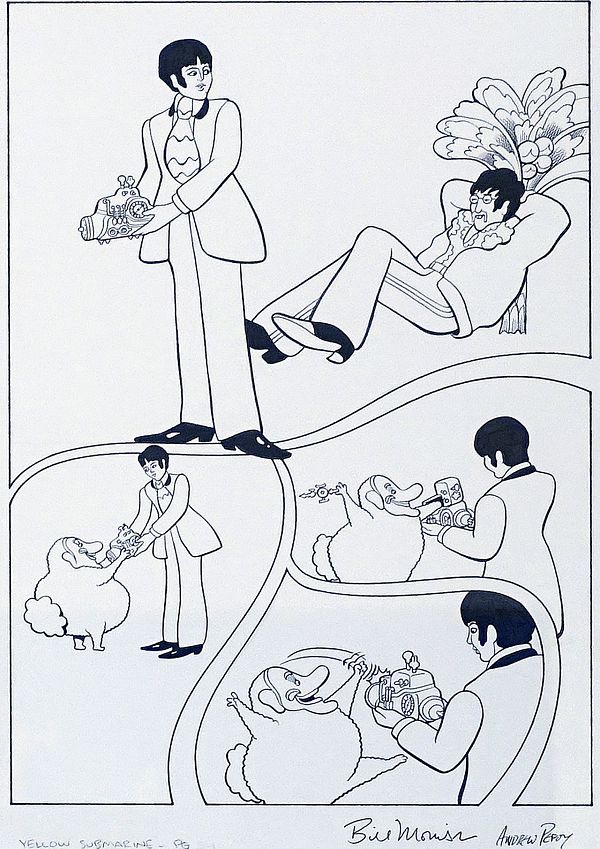 Bill Morrison "Yellow Submarine Page 36" Original Drawing Ink on paper 60 x 43,5 cm