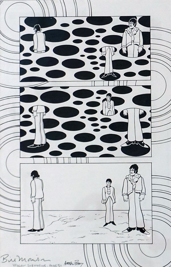 Bill Morrison "Yellow Submarine Page 53" Original Drawing Ink on paper 59,5 x 44 cm