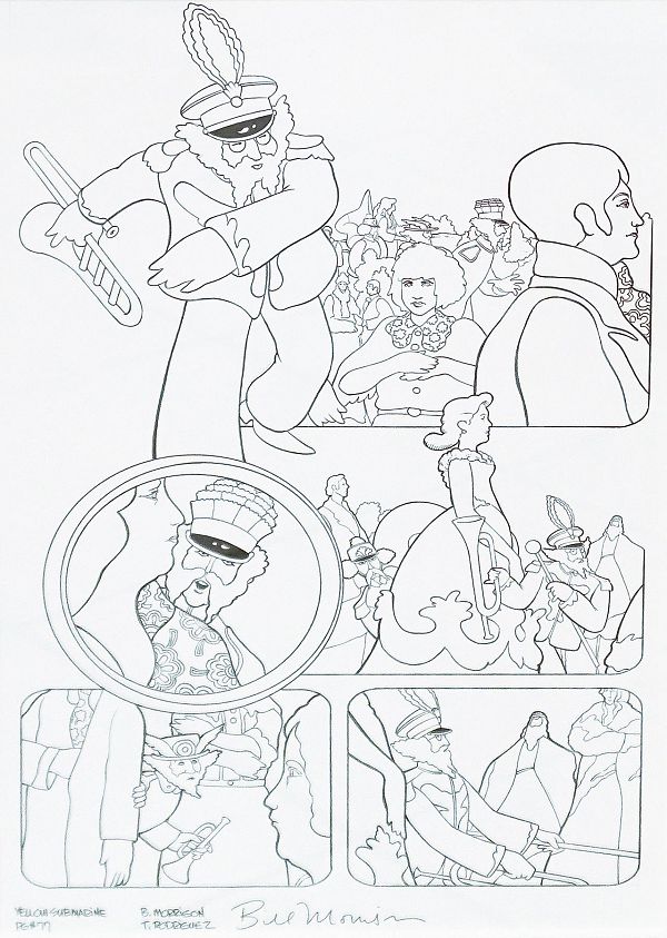 Bill Morrison "Yellow Submarine Page 79" Original Drawing Ink on paper 60 x 43,5 cm