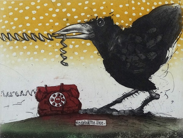 Bodo Klös "hold the line" Radierung 27 x 39 cm