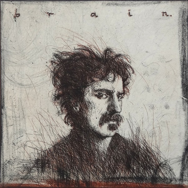 Bodo Klös Portrait "Frank Zappa" Radierung 50 x 40 cm