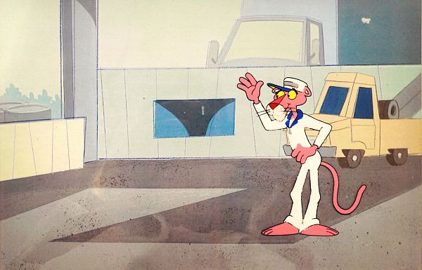 Car service I Panther - hand painted cell - 27 x 32  cm