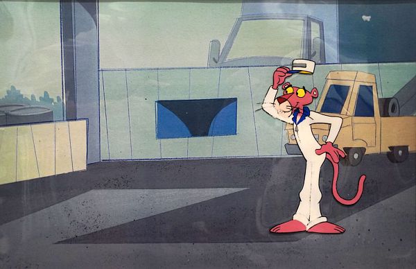 "Car service II Panther" - hand painted cell I - 27 x 32  cm - DV