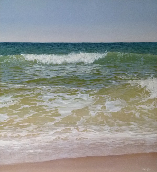 Carolin Wehrmann "Beach Waves" Öllasur auf Leinwand 120 x 110 cm