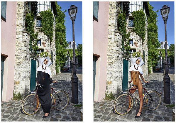 Cecile Plaisance "A nun in Paris" Photographie Lenticulaire 70 x 57 cm