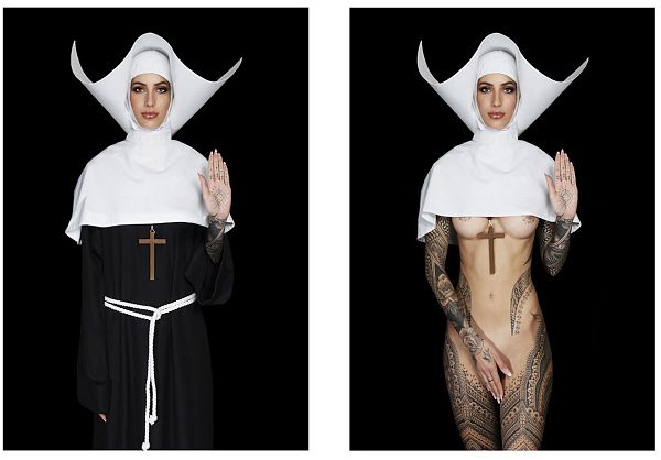 Cecile Plaisance "Cornette and hand" Photographie Lenticulaire 70 x 57 cm