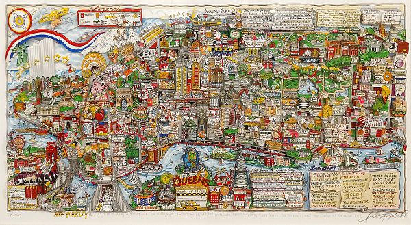 Charles Fazzino "NYC is..." 3D-Siebdruck 83 x 134 cm