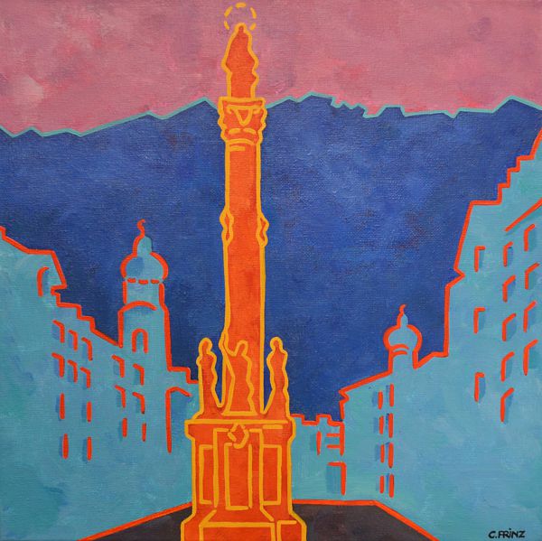 Claudia Prinz "Annasäule" Acryl auf Leinwand 30 x 30 cm