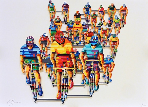 David Gerstein "Tour de France Frontal" Papercut 56 x 76 cm