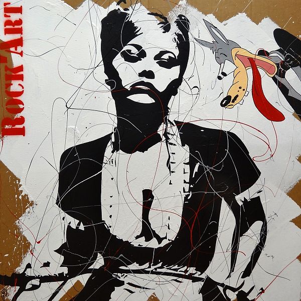 Dominique Capocci "Soubrette" Mixed Media auf Karton, 80 x 80 cm, € 1.600,-- inkl. Rahmen (statt € 2.600,--)