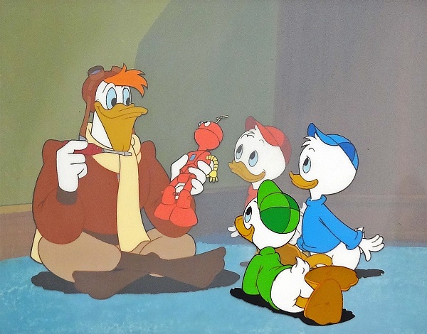 Duck Tales "Tick, Trick, Track" Original Production Cel and Production Drawings 26 x 36 cm