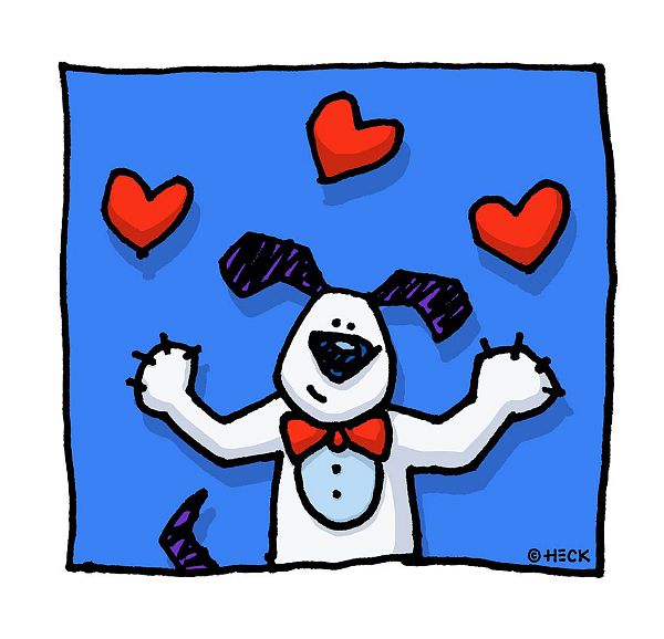 Ed Heck "Three of hearts" - Fineartprint - 45 x 45 cm