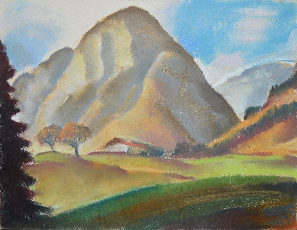 Ernst Nepo "Hechenberg" 1933 Pastell 34 x 44 cm