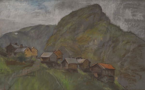 Erwin Lutz-Waldner "In Norwegen" 1942 - Pastell 31 x 47 cm