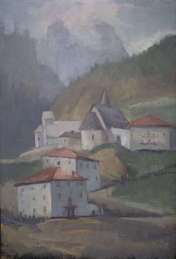 Erwin Lutz-Waldner "Molvenosee mit Brenta" Öl auf Karton