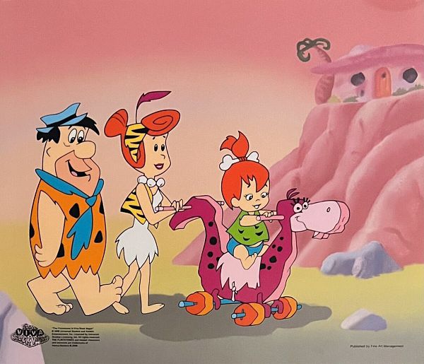 The Flintstones "Fred Wilma and pebbles" Limited Sericel