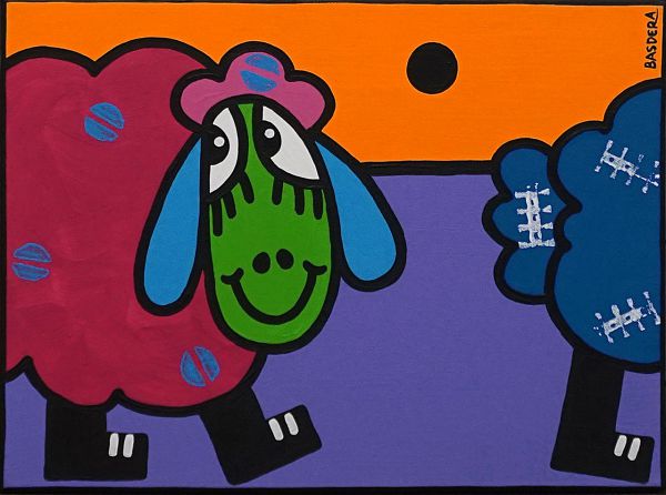 Franz Basdera "Wollig I" Acryl auf Leinwand 30 x 40 cm