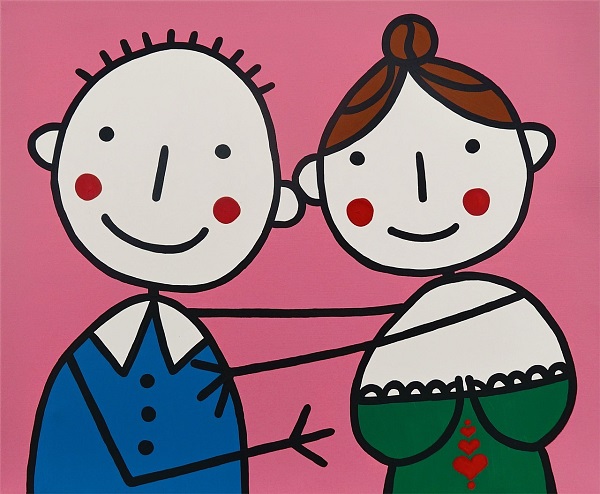 Franz Basdera "Am Land" Acryl auf Leinwand 50 x 60 cm