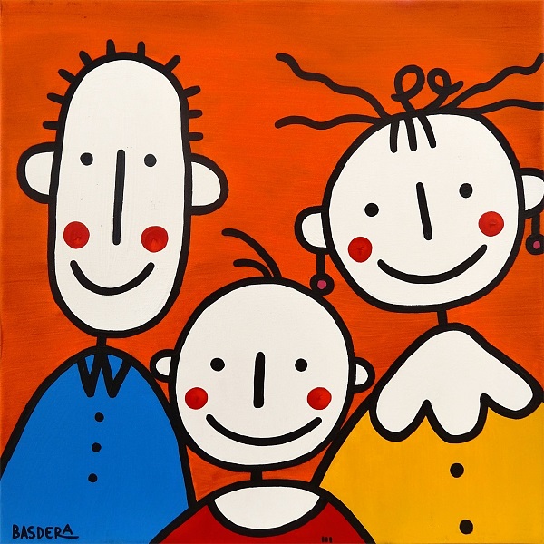 Franz Basdera "My family" Acryl auf Leinwand 40 x 40 cm