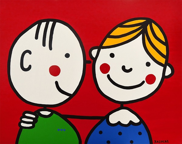 Franz Basdera "Schön, dass es dich gibt" Acryl auf Leinwand 40 x 50 cm
