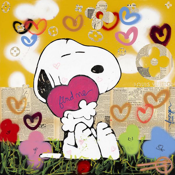FRINGE "Find Me Snoopy" Siebdruck 100 x 100 cm Edition 25